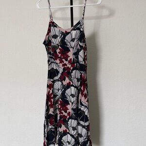 LOFT Floral Mini Dress with Spaghetti Straps